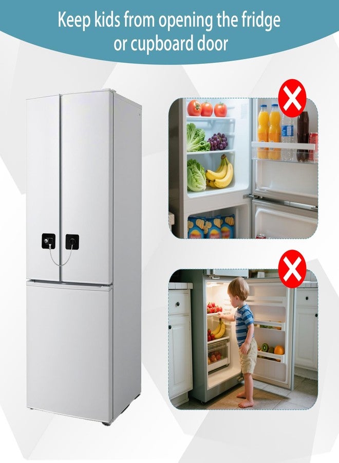 UCEHIPAW 16 Pack Refrigerator Lock with 16 Keys Adhesive Fridge Locks Combination Child Safety Cabinet Lock for Kitchen Freezer Door Adult File Furniture Closet Drawer Appliance (Black) - Image 5